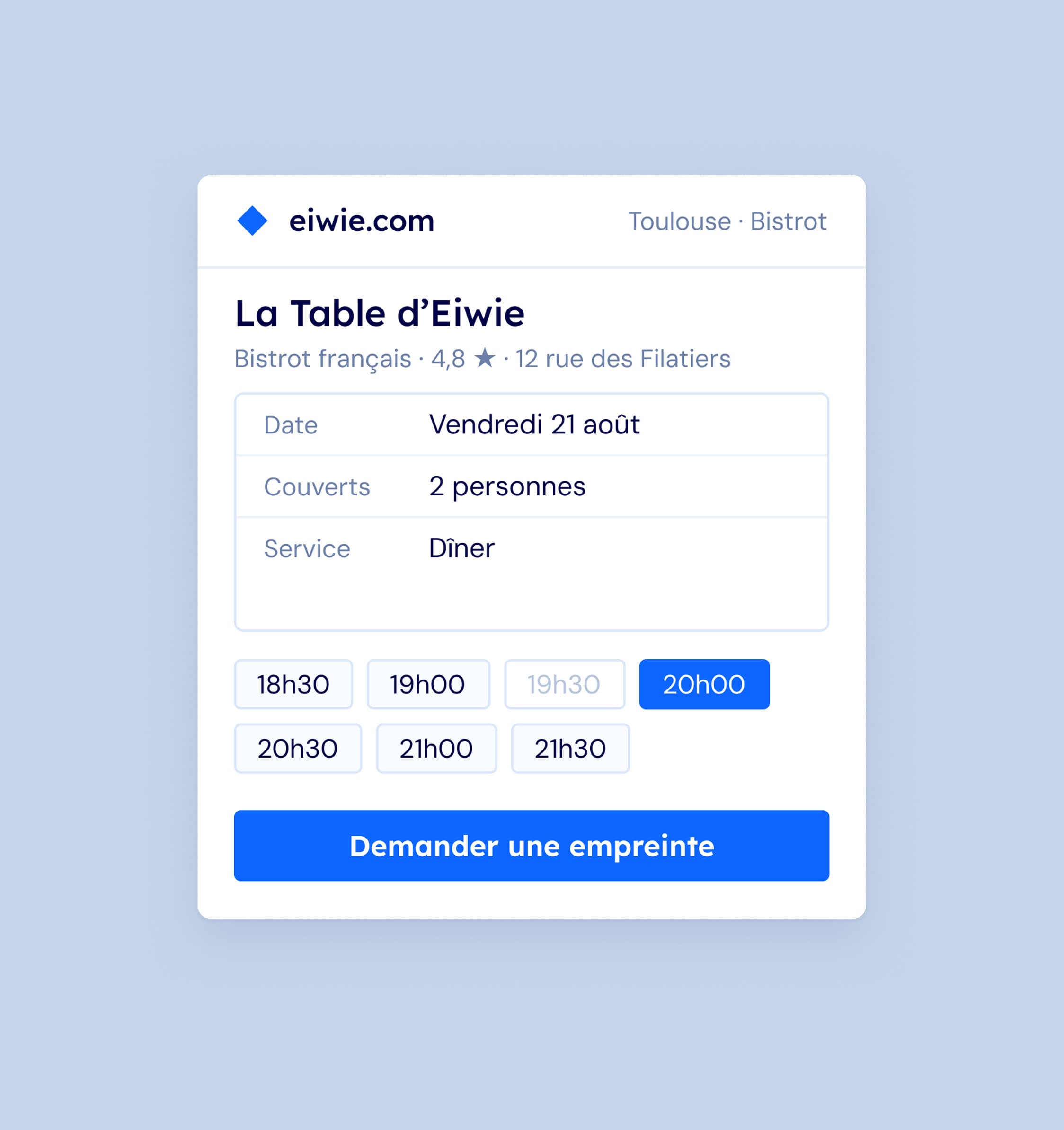 Sécuriser vos couverts Empreinte bancaire illustration