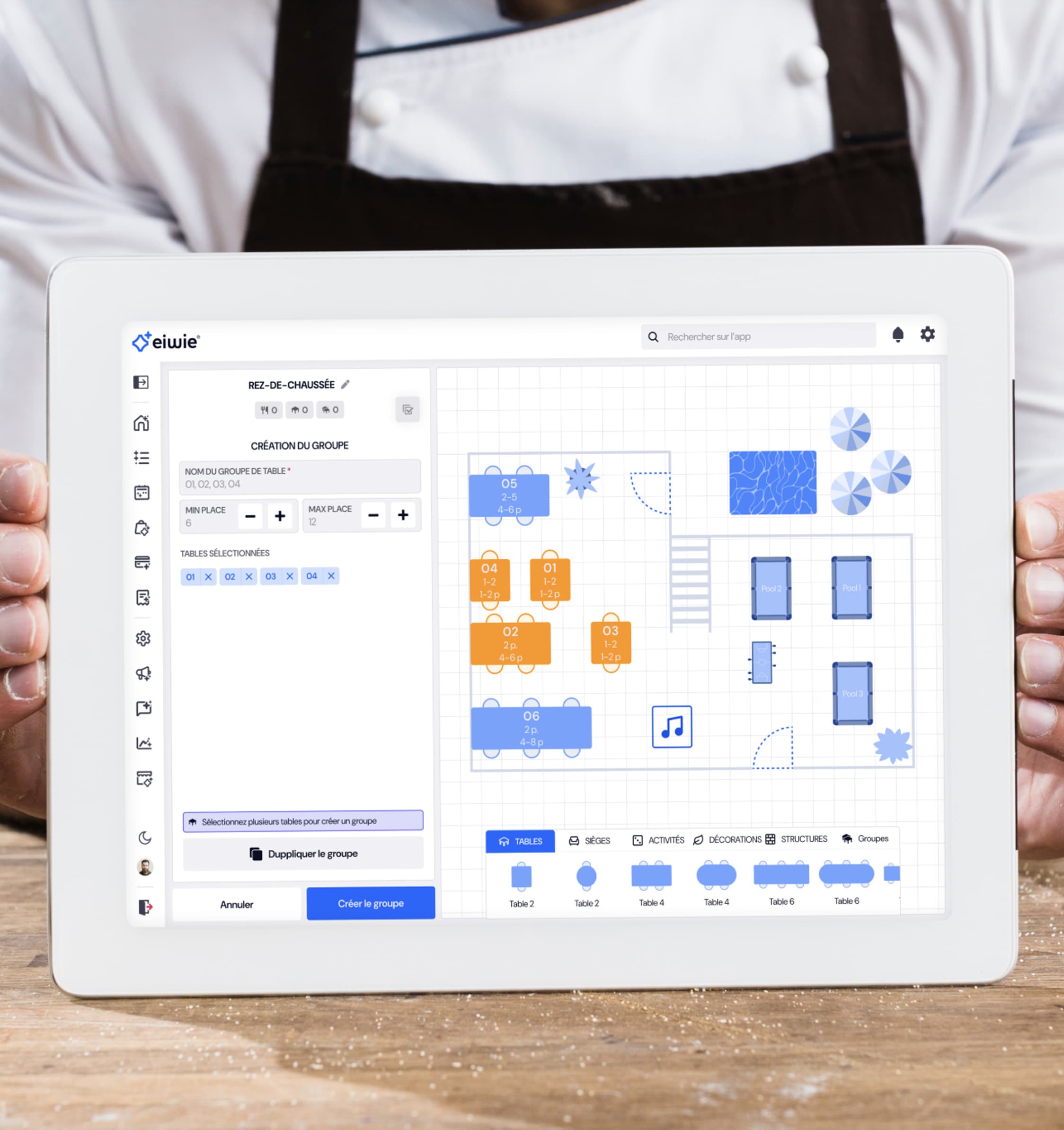 Piloter votre salle en service Plan de salle illustration