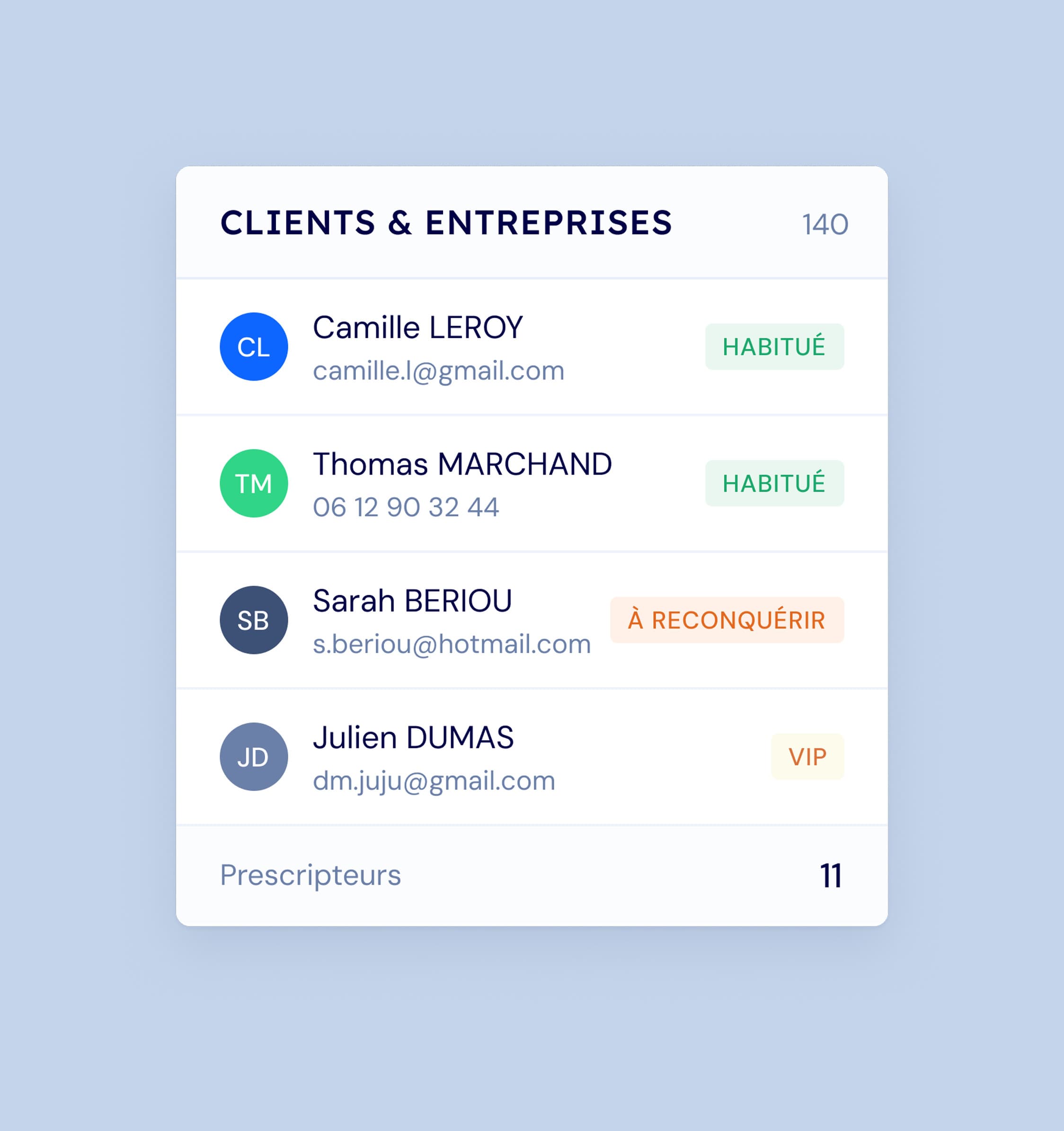 Votre fichier client Base client illustration